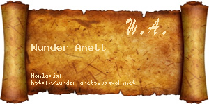 Wunder Anett névjegykártya